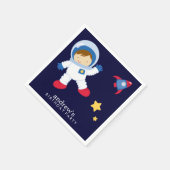 Astronaut Space Geburtstagsparty Personalisiert Serviette (Ecke)