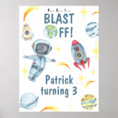 Astronaut Space Geburtstagsparty Poster (Vorne)