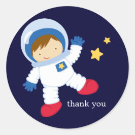 Astronaut Space Geburtstagsparty Runder Aufkleber