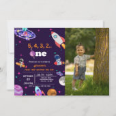 Astronaut Space geht zum ersten Mal um den sonnige Einladung (Vorderseite)