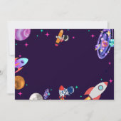 Astronaut Space geht zum ersten Mal um den sonnige Einladung (Rückseite)