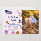 Astronaut Space geht zum ersten Mal um den sonnige Einladung (Vorderseite)