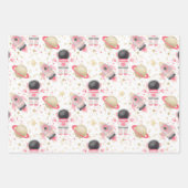 Astronaut Space Girl Pattern Geschenkpapier Set (Vorderseite 2)