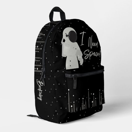 Astronaut Space Pun Teen Name Bedruckter Rucksack (Rückseitige Ecke links)