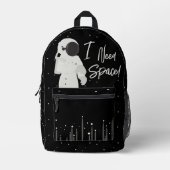 Astronaut Space Pun Teen Name Bedruckter Rucksack (Vorderseite)