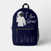 Astronaut Space Pun Teen Name Bedruckter Rucksack (Vorderseite)