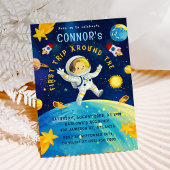 Astronaut Space Rocket Planets Stars Geburtstag Einladung