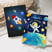 Astronaut Space Rocket Planets Stars Geburtstag Einladung