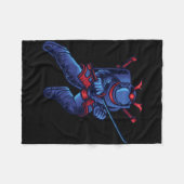 Astronaut Space Samurai Fleecedecke (Vorderseite (Horizontal))