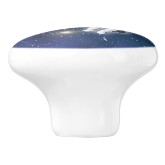 Astronaut Space Swirling Vortex Stars Galaxy Keramikknauf (Seitenansicht)