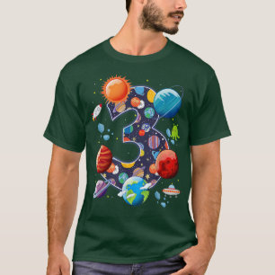 Astronaut Space Thema Party 3 Jahre alt Geburtstag T-Shirt