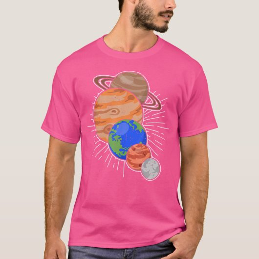 Astronaut Space Travel Planets Astronomie T-Shirt (Vorderseite)
