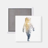 Astronaut Spaceman Discovery Challenge Silhouette Magnet (Vorderseite/Rückseite)