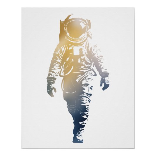 Astronaut Spaceman Discovery Challenge Silhouette Poster (Vorderseite)