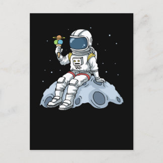 Astronaut spendet Kinder Moon Landung Ice Creme Sp Postkarte