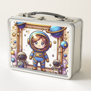 Astronaut Spielanzug Royal Blau Junge Chic Metall Brotdose