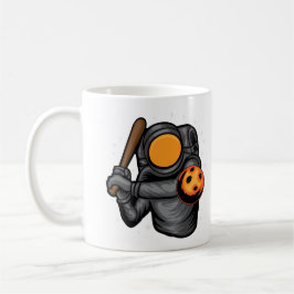 Astronaut spielt Baseball im Weltraum Kaffeetasse