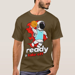 Astronaut spielt Basketball Dunkel T - Shirt