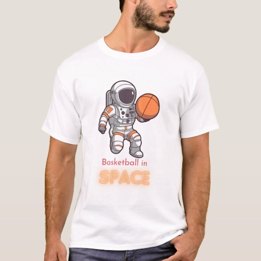 Astronaut spielt Basketball im Space Tee (Vorderseite)