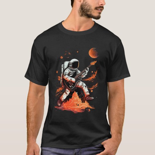 Astronaut spielt E-Gitarre Space Jamming T-Shirt (Vorderseite)