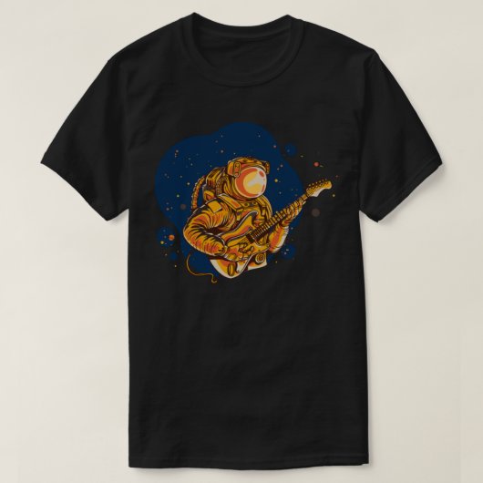 Astronaut spielt Gitarre im Weltraum T-Shirt (Design vorne)