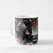 Astronaut spielt Gitarre. Personalisiert Kaffeetasse (Vorderseite Links)
