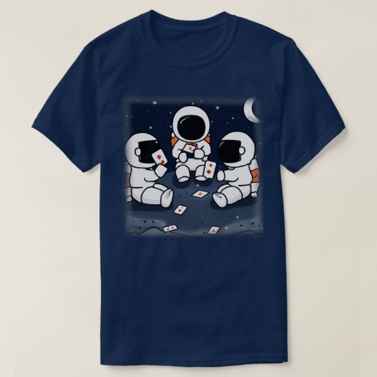 Astronaut spielt im Weltraum 1 T-Shirt (Design vorne)