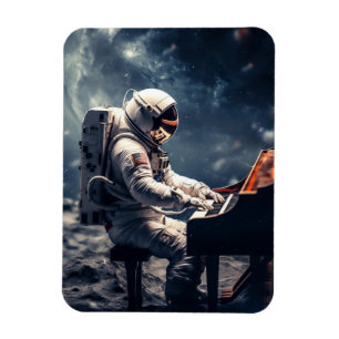 Astronaut spielt Klavier auf dem Mond Magnet