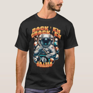 Astronaut spielt Pool Billard Lustiger Pool Spiele T-Shirt