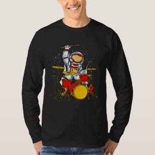 Astronaut spielt Schlagzeuger Galaxie Weltraum Kin T-Shirt