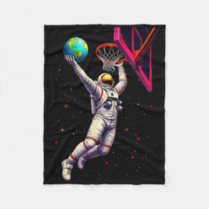 Astronaut spielt Sketll-Planeten Weltraum Fleecedecke