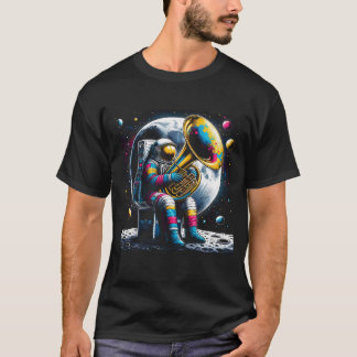 Astronaut spielt Tuba im Space Tuba Player T-Shirt