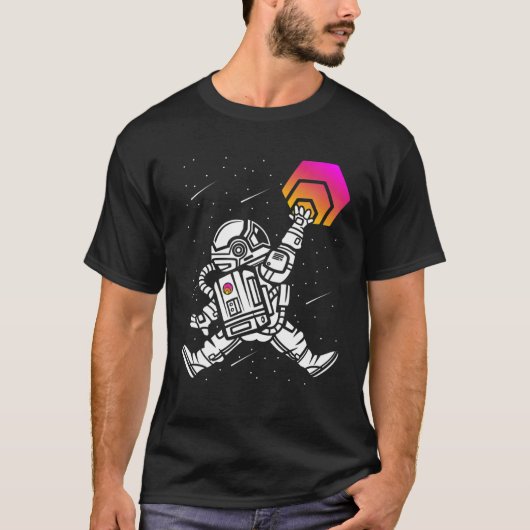 Astronaut springt HEX-Münze zum KryptoToken des Mo T-Shirt (Vorderseite)