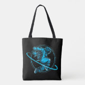 Astronaut springt um Saturn Artwork herum | Tasche (Rückseite)