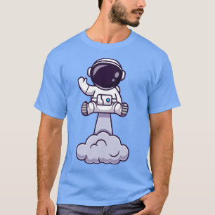 Astronaut startet auf dem Weltraum und schwenkt Ha T-Shirt