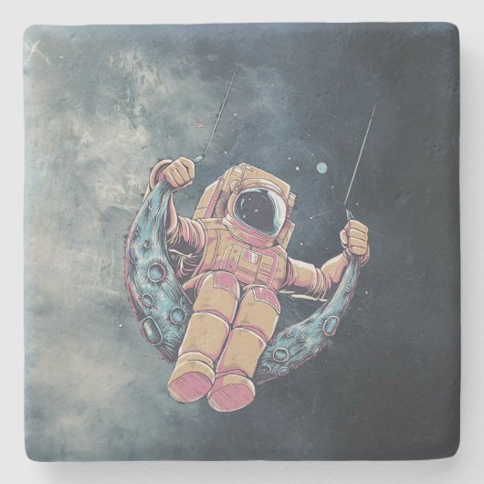Astronaut Steinuntersetzer (Vorderseite)