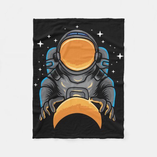 Astronaut steuert Weltraum Fleecedecke (Vorderseite)