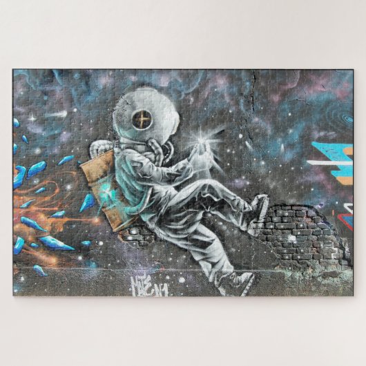 Astronaut Street Art Mural Puzzle (Horizontal)
