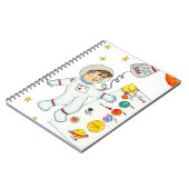 Astronaut sucht Richtung Notizblock (Linke Seite)