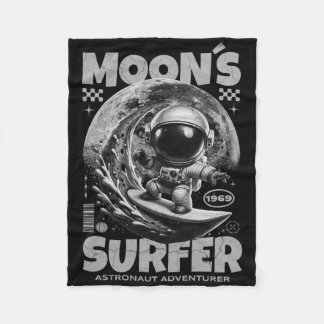 Astronaut Surfer Design, Mondsurfen Weltraum Kosmi Fleecedecke
