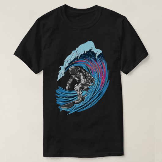 Astronaut Surfer Stilvoll Space T-Shirt (Design vorne)