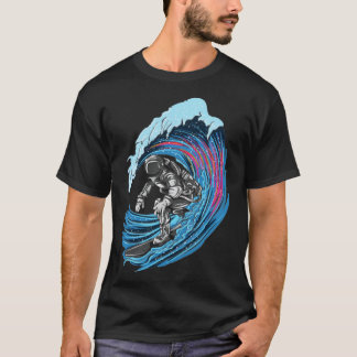 Astronaut Surfer Stylischer Weltraum T-Shirt