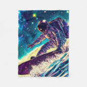 ASTRONAUT SURFING ON RIDE THE COSMIC WAVES FLEECEDECKE (Vorderseite)