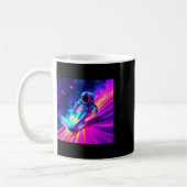 Astronaut surft auf kosmischer Regenbogenwelle Gra Kaffeetasse (Links)