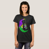 Astronaut Swinging On Moon Skull Mardi Gras Carniv T-Shirt (Vorne ganz)
