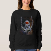 Astronaut Swinging on Moon Swing in Outer Space Sweatshirt (Vorderseite)