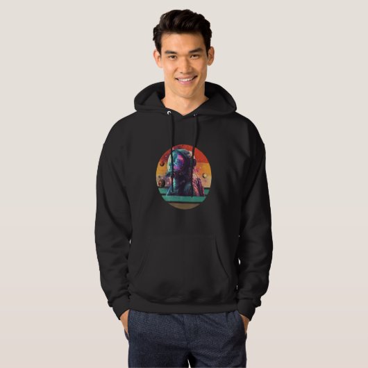 Astronaut Syberpunk, Retro Vintage Cosmonaut. Hoodie (Vorne ganz)