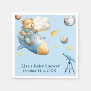Astronaut Teddy Bär Baby Shower Serviette