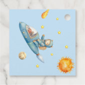 Astronaut Teddy Bear Baby Shower Geschenkanhänger (Rückseite)