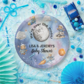 Astronaut Teddy Bears in Space Baby Shower Pappteller (Party)